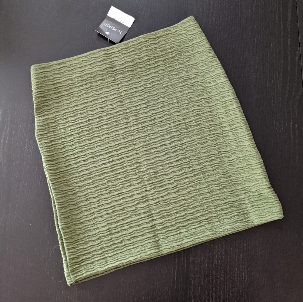 NWT S Topshop Green stretch mini skirt Nordstrom